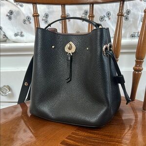 Kate Spade Black Leather Bucket Bag
